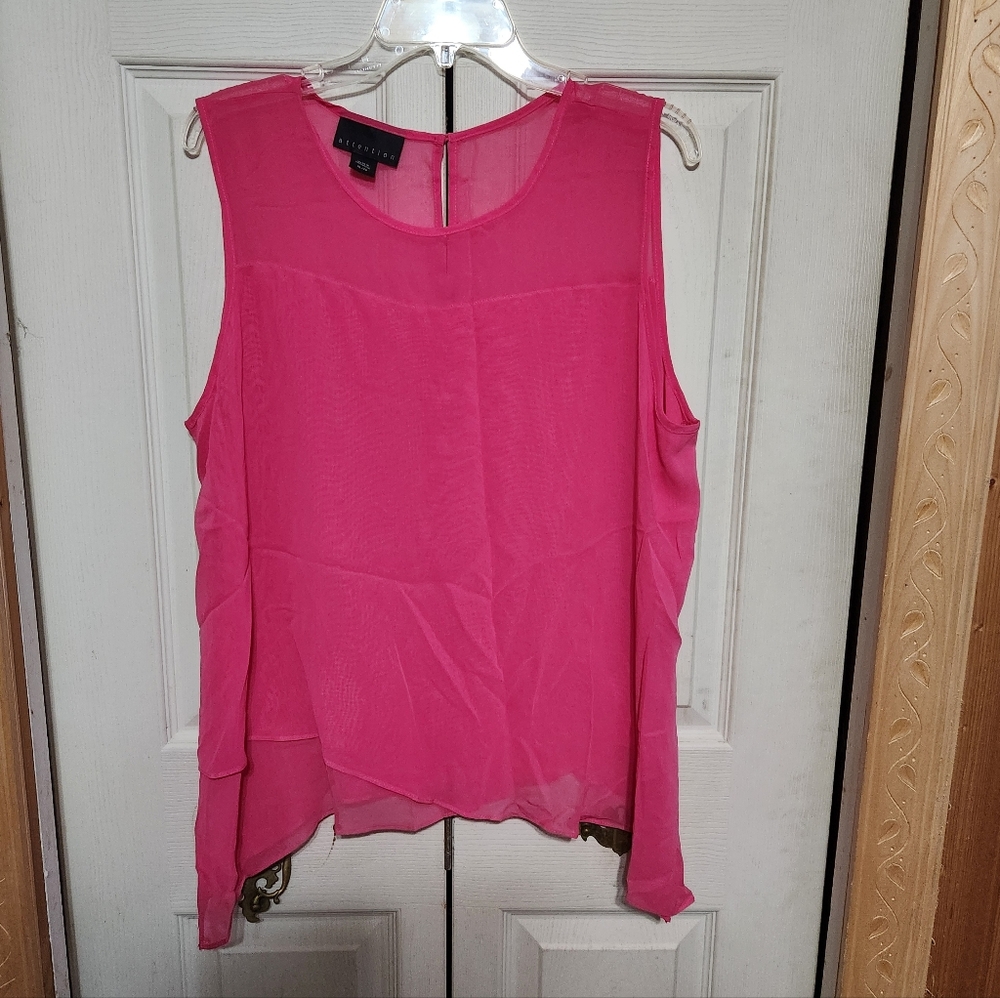 Attention Bright Pink Sleeveless Blouse - Picture 1 of 10